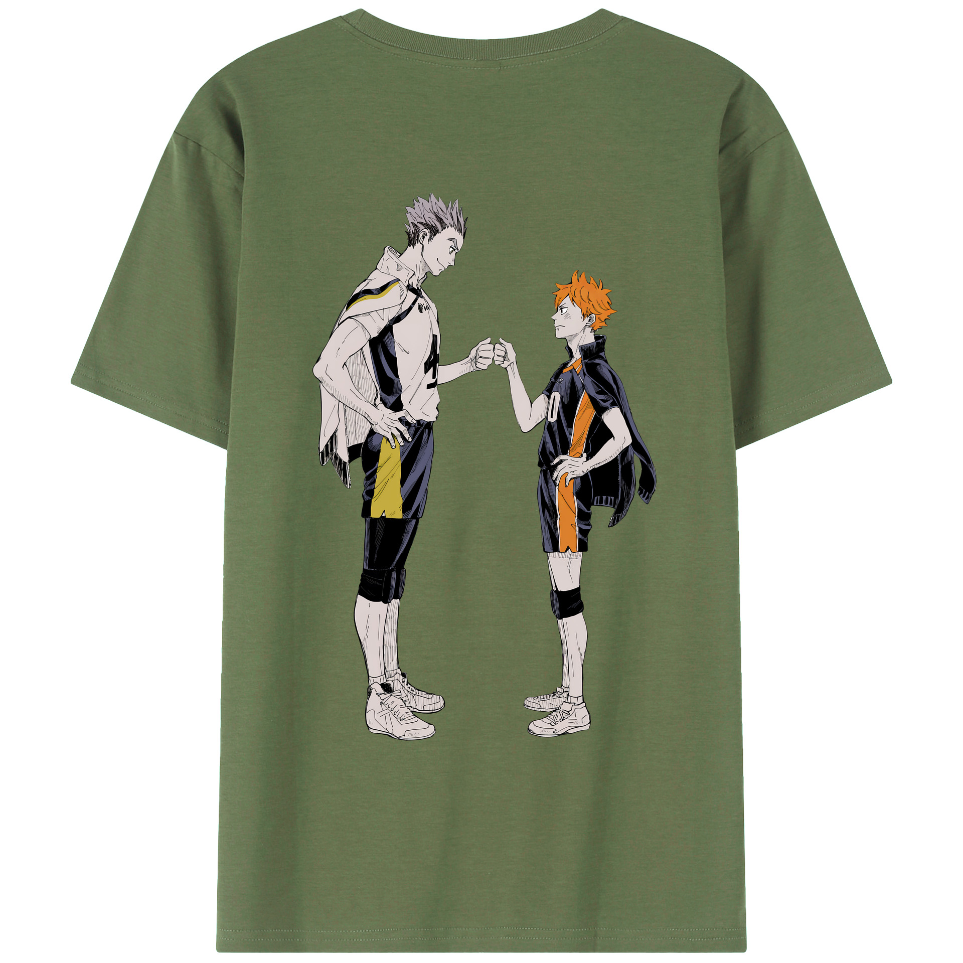 （画像用） ハイキュー!! Haikyu!! 綿100％ メンズ半袖Tシャツ（バックプリント） 通気性